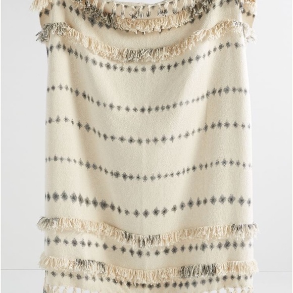 Anthropologie Fringe Throw Blanket ✨ New! - Picture 2 of 5